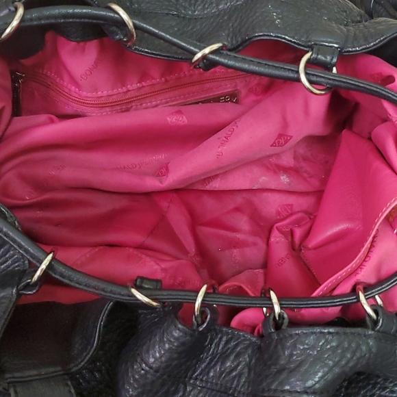 Donald J Pliner Leather Bucket Black Tie Bag - Picture 11 of 11